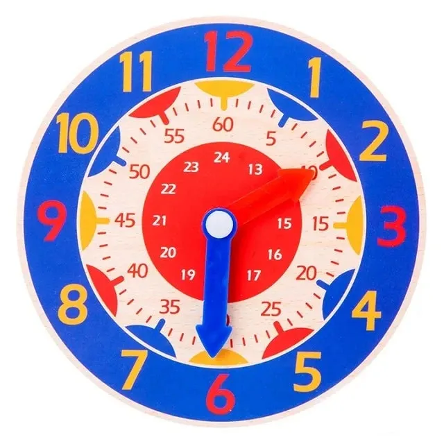 Kids Montessori Wooden Clock Toys Hour Minute Second Cognition Time Learning Teaching Aids Educational Toys for Children