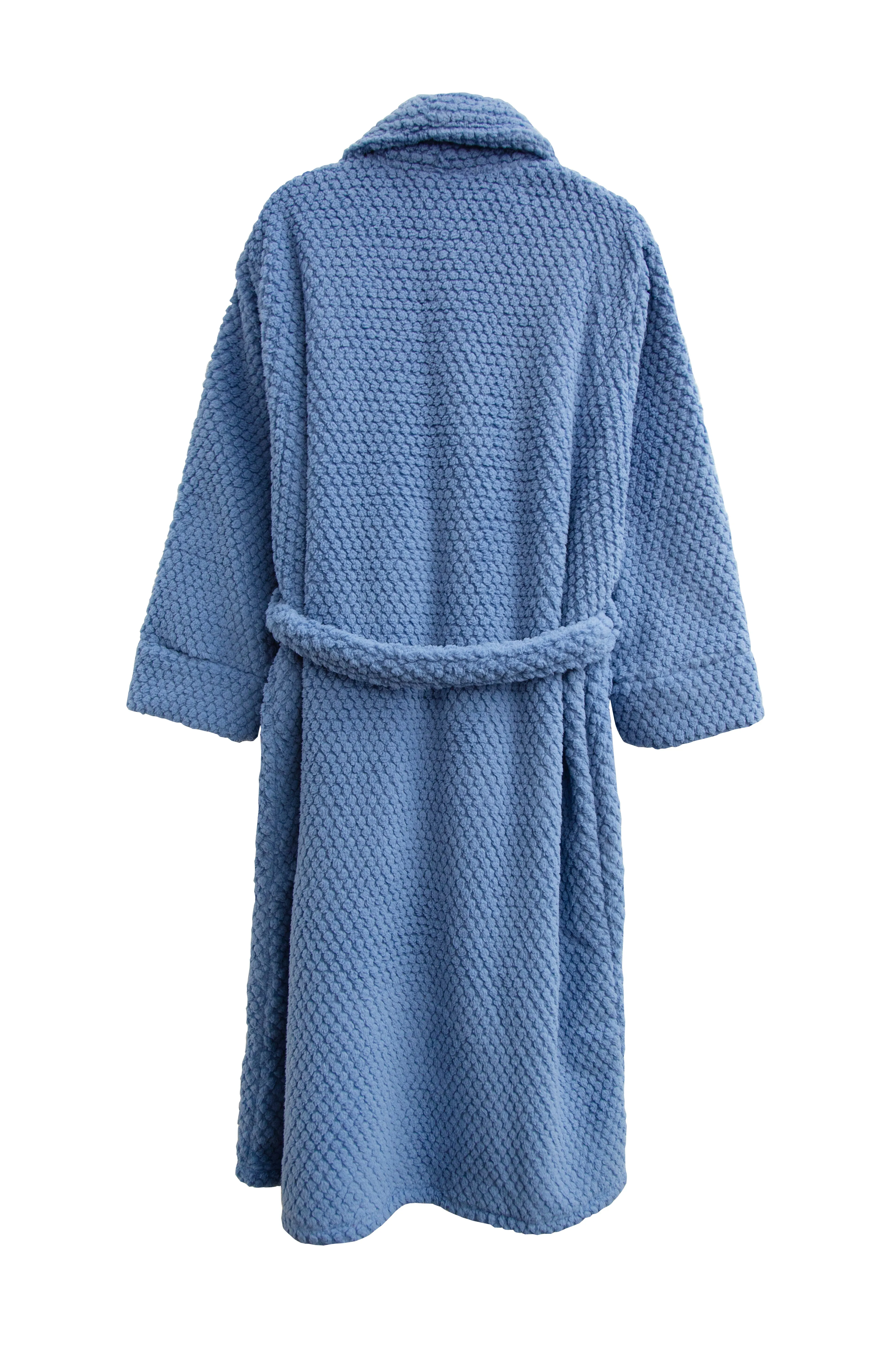 La Cera Plus Size Honeycomb Textured Fleece Wrap Robe