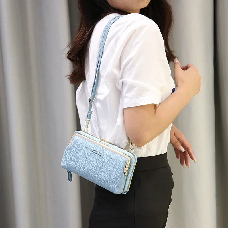 Large Capacity Multifunctional Kiss-lock  Crossbody Phone Bag