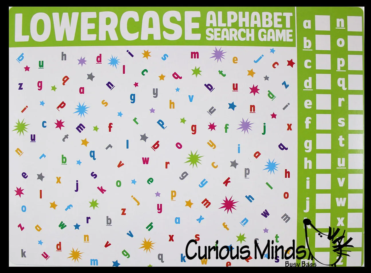 LAST CHANCE - LIMITED STOCK - SALE -Learning Seek and Find Dry Erase & Wipe Off -  Activity Pages - Set of 6 - Uppercase/Lowercase/Numbers 1-20/Colors/Shapes