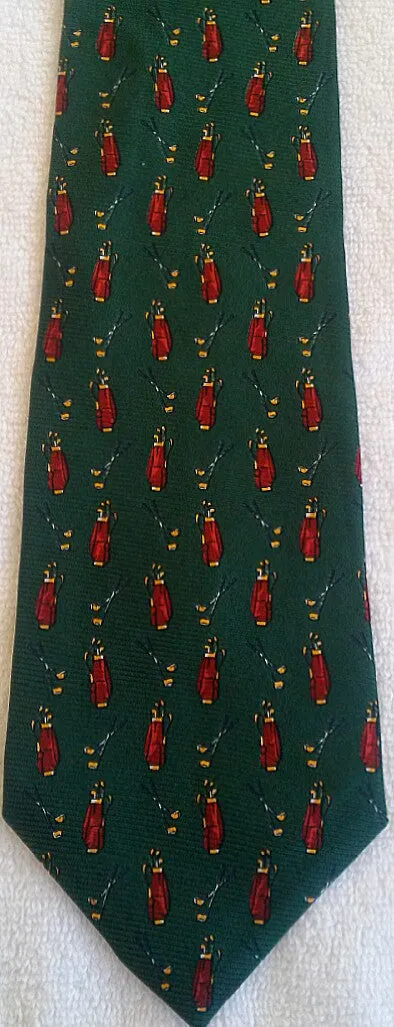 Lauren- Ralph Lauren Green Novelty Golf Tie