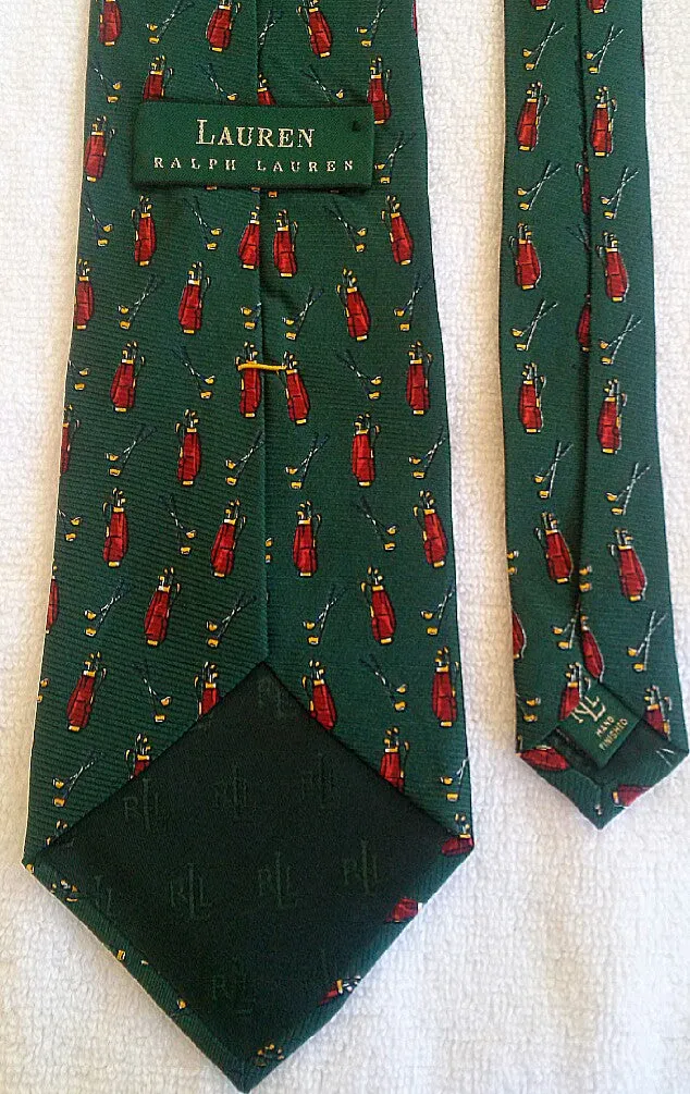Lauren- Ralph Lauren Green Novelty Golf Tie