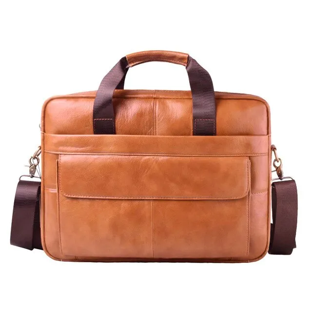 Leather Briefcase Mens High Quality Business Messenger Bag