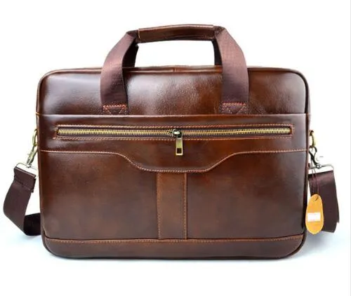 Leather Briefcase Mens High Quality Business Messenger Bag