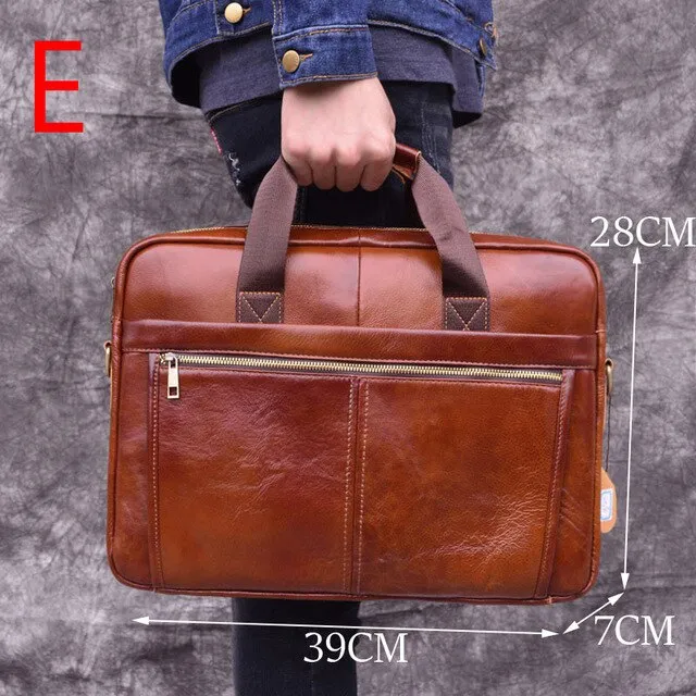 Leather Briefcase Mens High Quality Business Messenger Bag