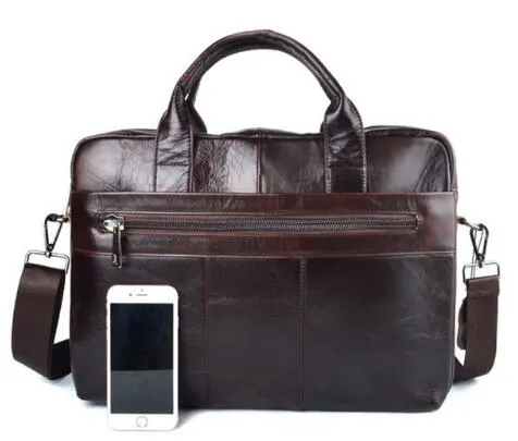 Leather Briefcase Mens High Quality Business Messenger Bag