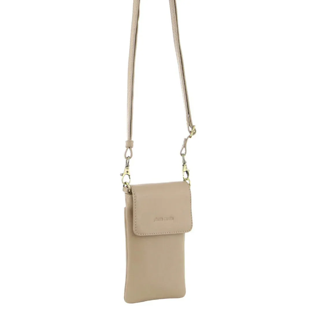 Leather Phone Cross Body Bag - Gold