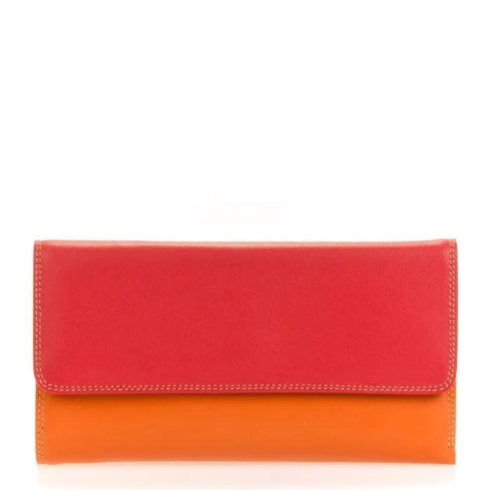Leather Tri-Fold Wallet With Outer Zip Purse 269 - MyWalit - Berry Blast