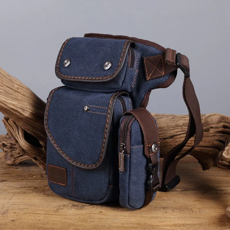 Leg Bag For Men Durable Vertical Outdoor Sports Canvas Bag