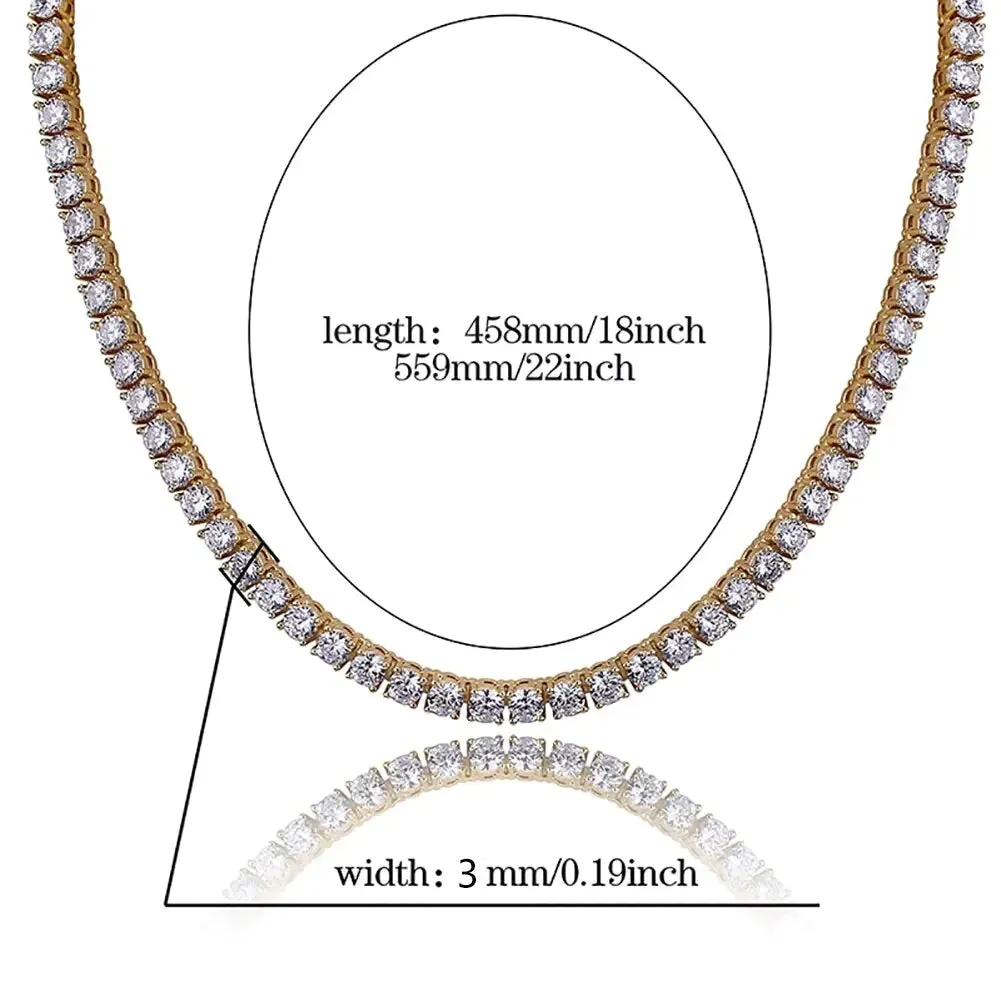 Lightweight Iced Zinc Necklace