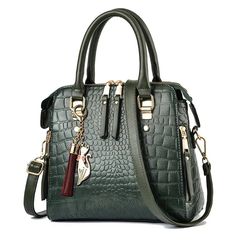Luxurious Crocodile Pattern PU Leather Tote