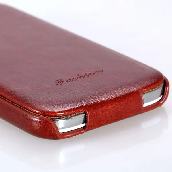 Luxury Retro PU Leather Crazy Horse Full Case For Samsung Galaxy S4 S IV i9500 Flip Cover Open Up And Down Fashion LOGO Case