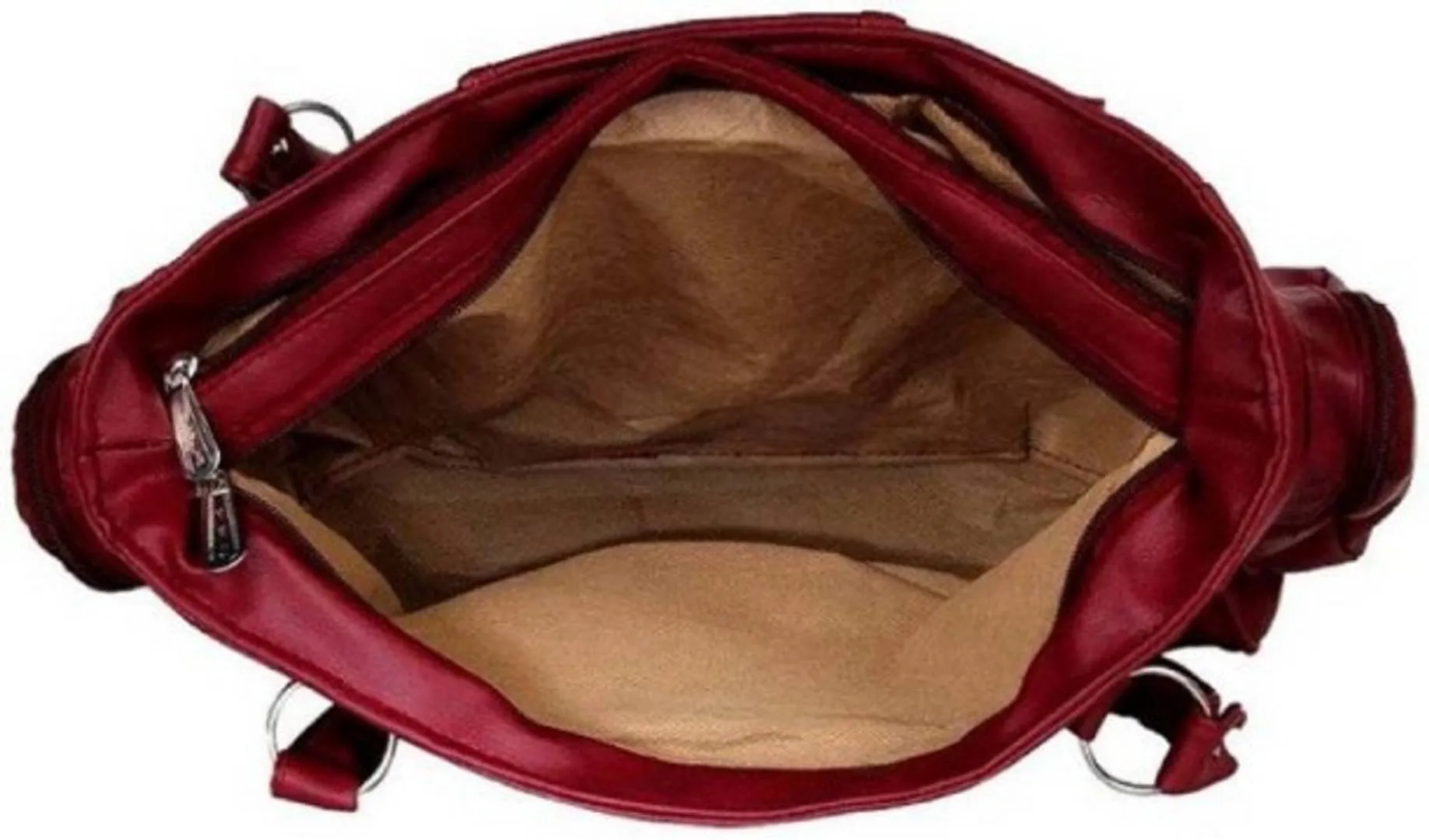 Maroon PU Handbag With 2 Compartment stylish choice