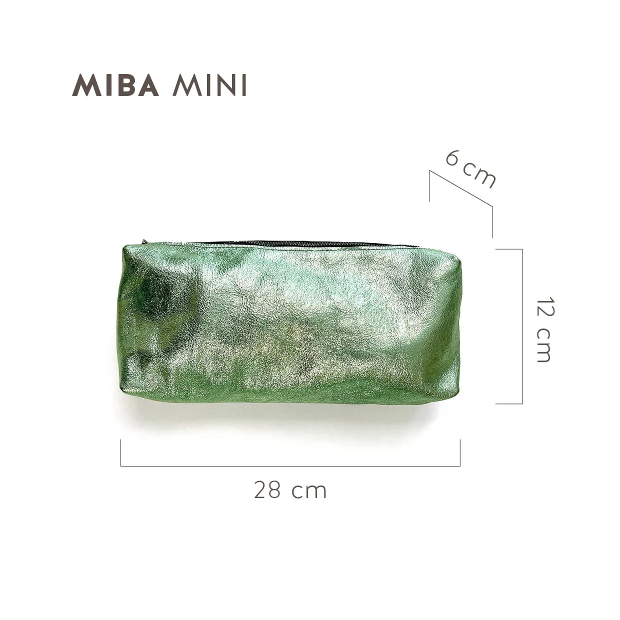 MIBA MINI LEATHER BAG / Stone   Dark Green Snake Print