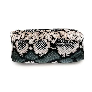 MIBA MINI LEATHER BAG / Stone   Dark Green Snake Print
