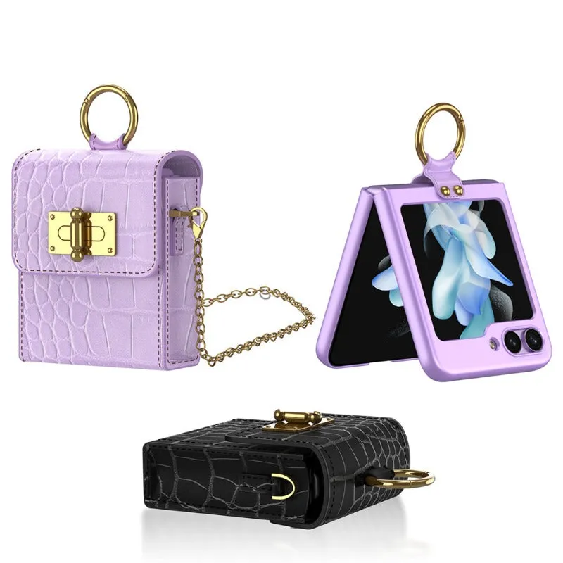 Mini Messenger Bag With Chain With Card Slot Pocket Case For Samsung Z Flip