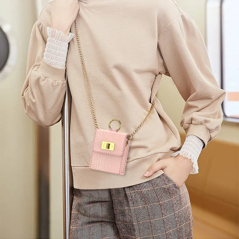 Mini Messenger Bag With Chain With Card Slot Pocket Case For Samsung Z Flip