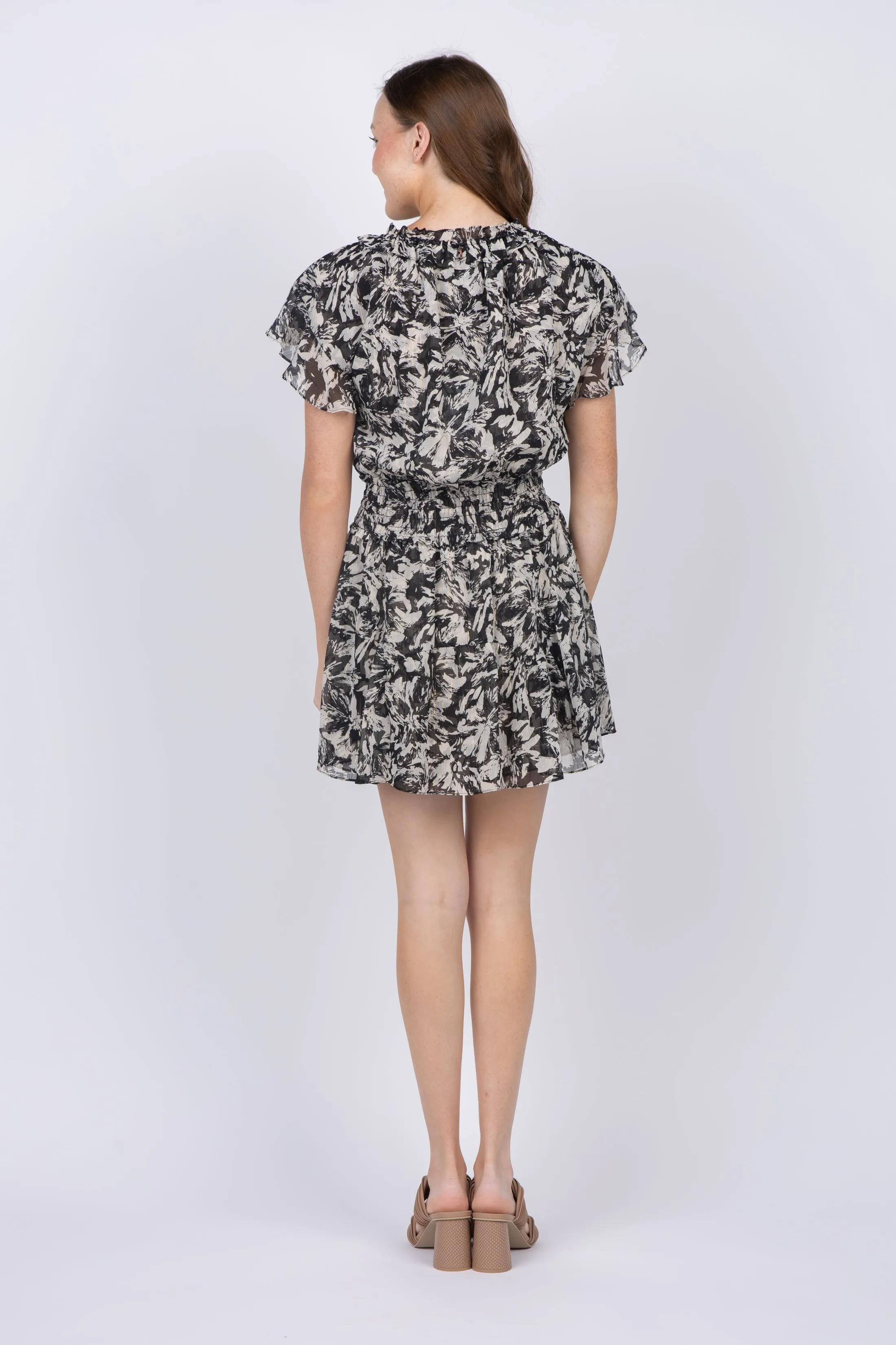 Misa Los Angeles Natalia Dress in Tonal Abstract