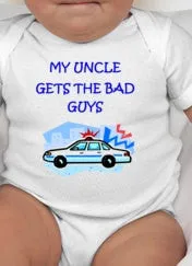 My uncle gets the bad guys baby tee - police uncle - police uncle gifts - police dad - police dad gifts - police mom - police baby shower