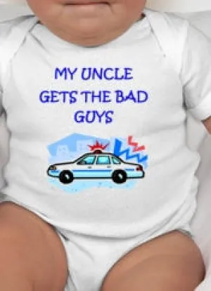 My uncle gets the bad guys baby tee - police uncle - police uncle gifts - police dad - police dad gifts - police mom - police baby shower