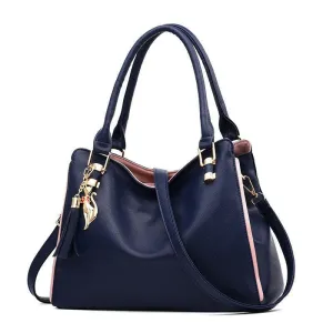Navy Blue Fashionable Womens Large Capacity Handbag