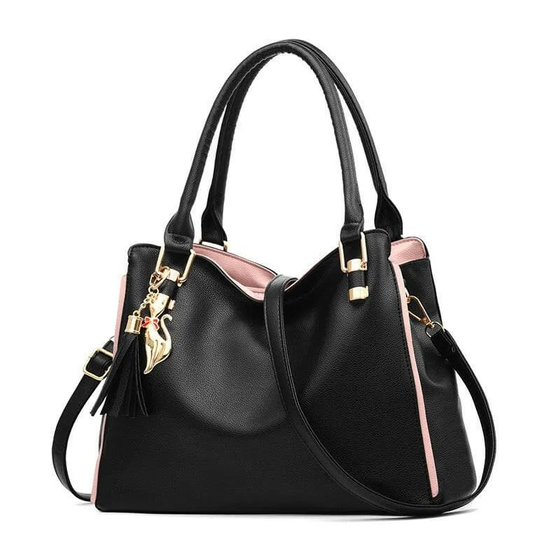 Navy Blue Fashionable Womens Large Capacity Handbag