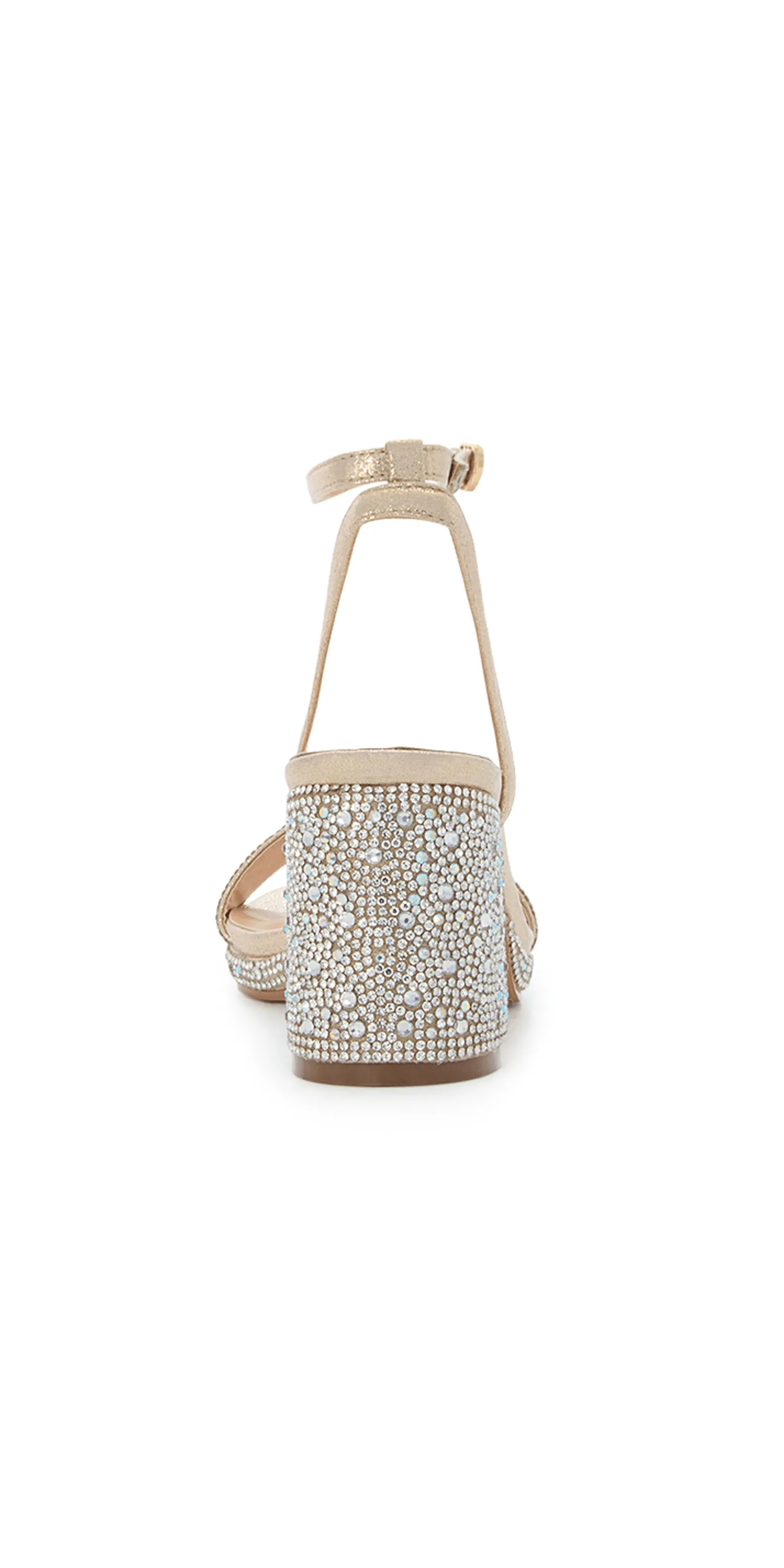 Nelly-3 Rhinestone Block Low Heel Platform Sandal