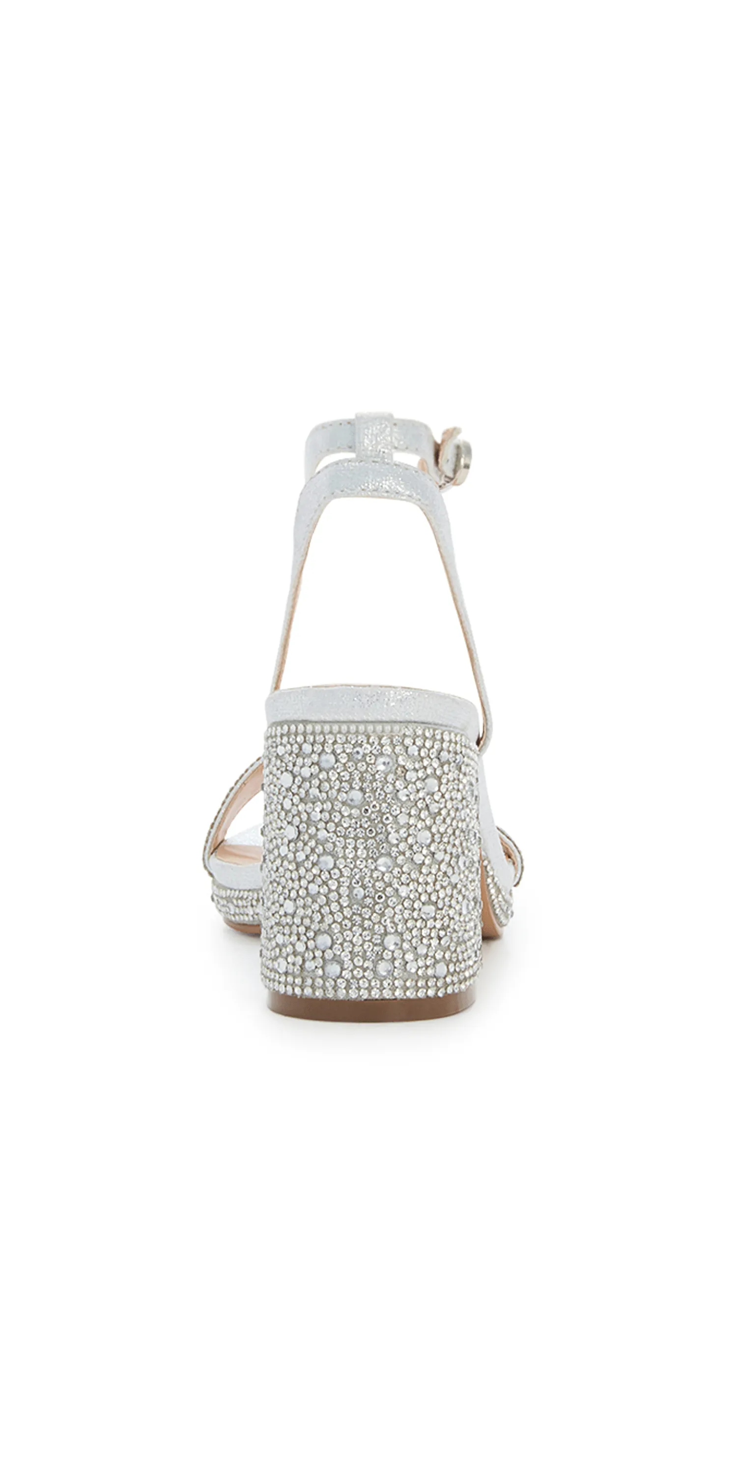 Nelly-3 Rhinestone Block Low Heel Platform Sandal