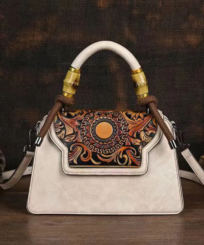 New Green Hand Carved Retro Chinese Style Tote Handbag HJ1007