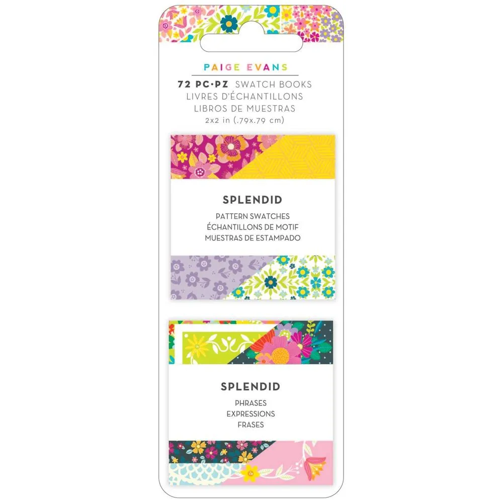 Paige Evans Splendid Mini Swatch Books 2"X2" 72 pack - Pattern & Phrase, 36 Sheets Each*
