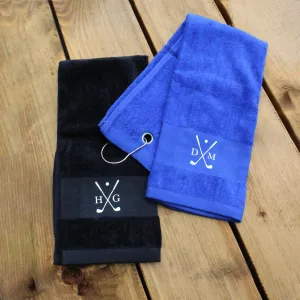 Personalised Cotton Golf Towel with Initials