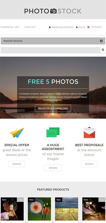 Photography Photo Store Shopify Website Design