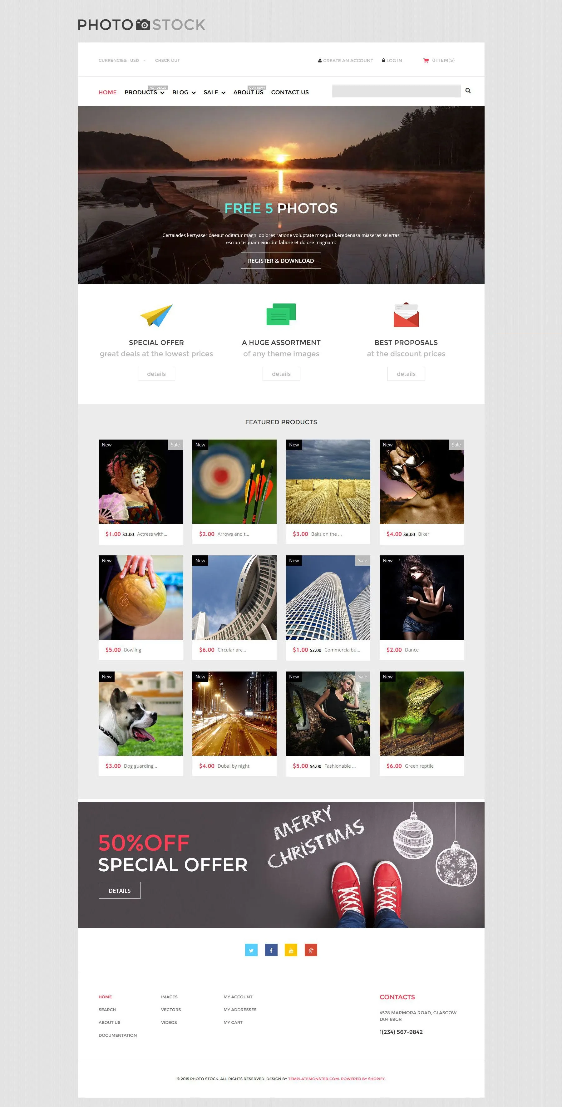 Photography Photo Store Shopify Website Design
