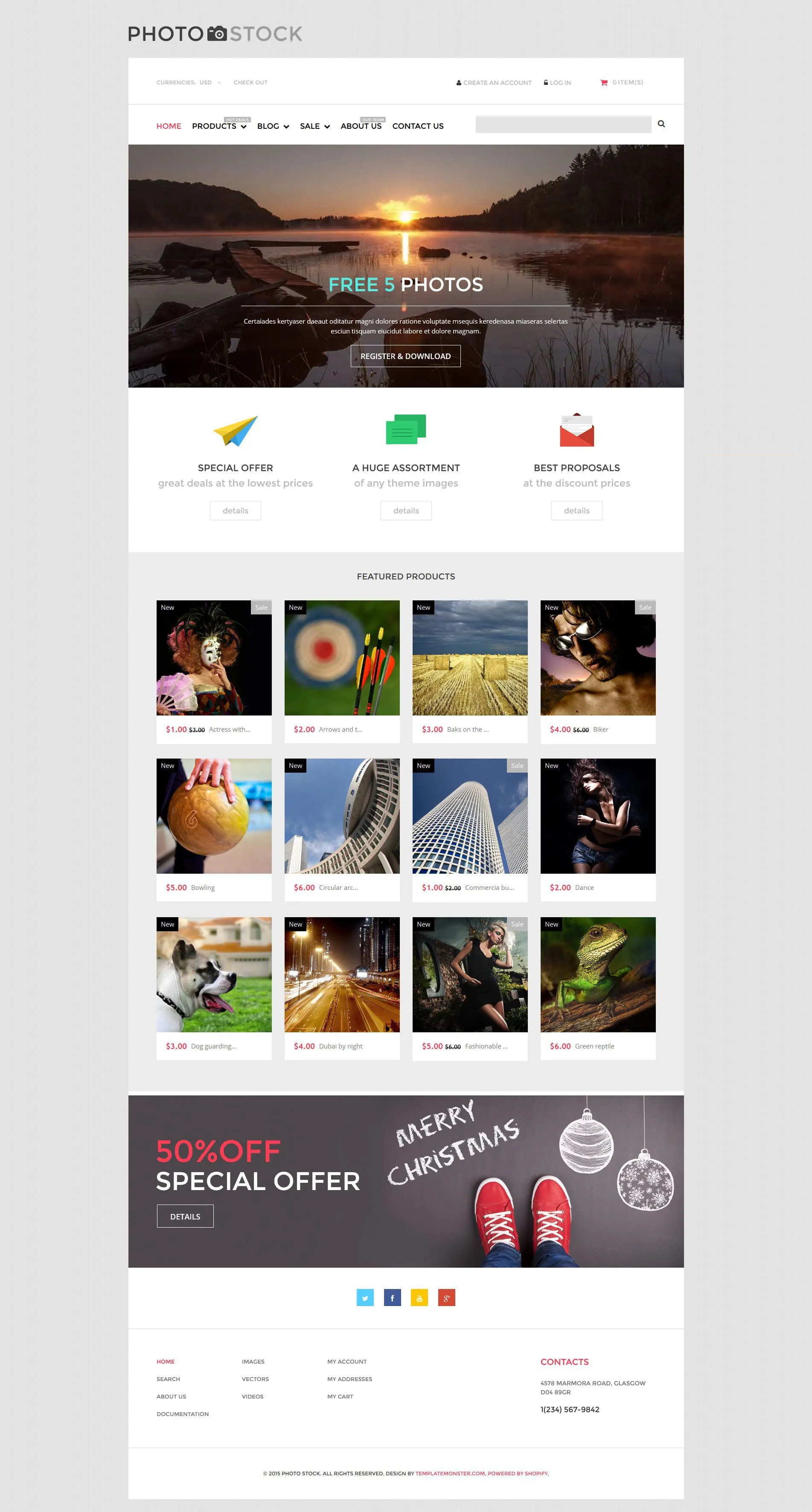Photography Photo Store Shopify Website Design