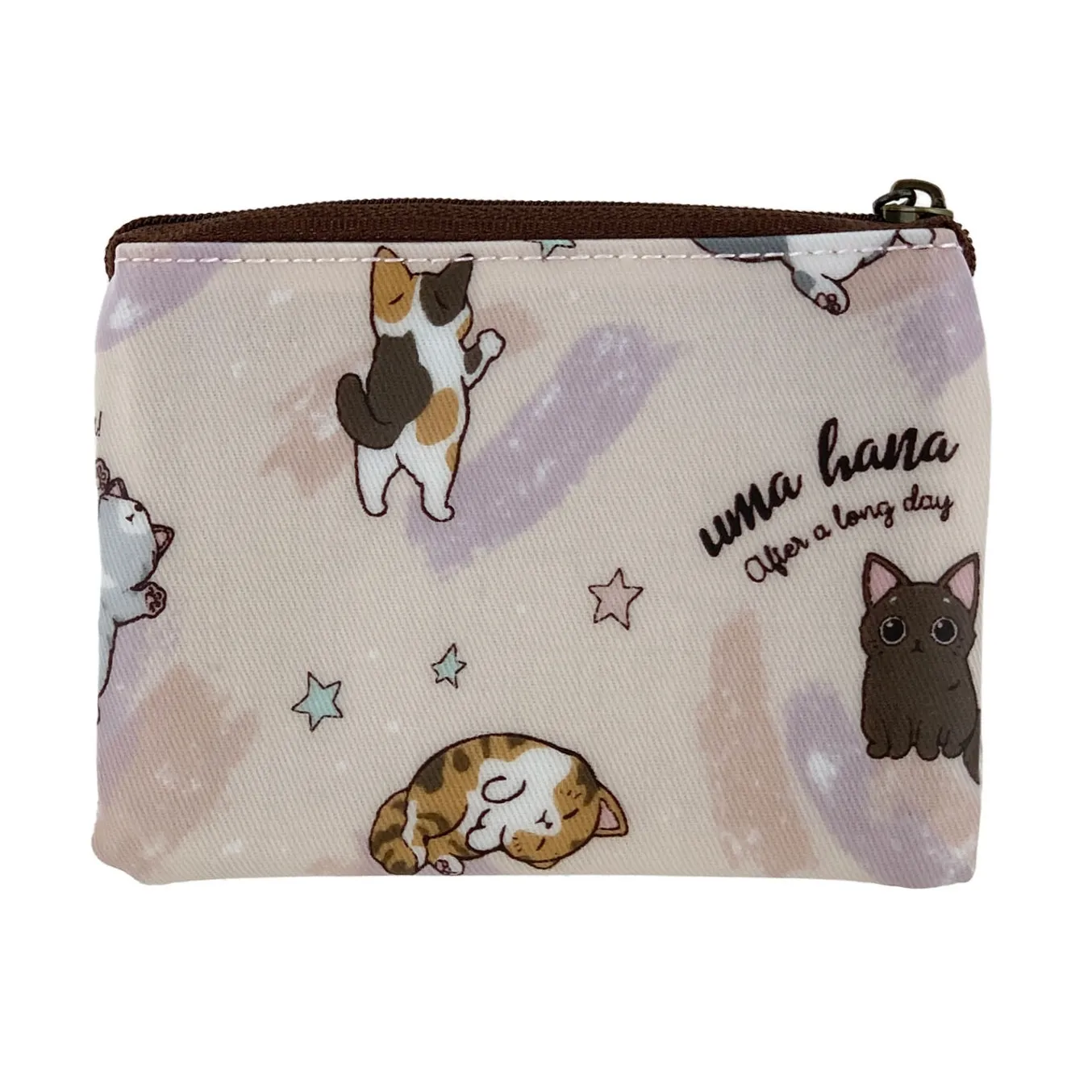 Pink Cat Yoga Keychain Coin Purse