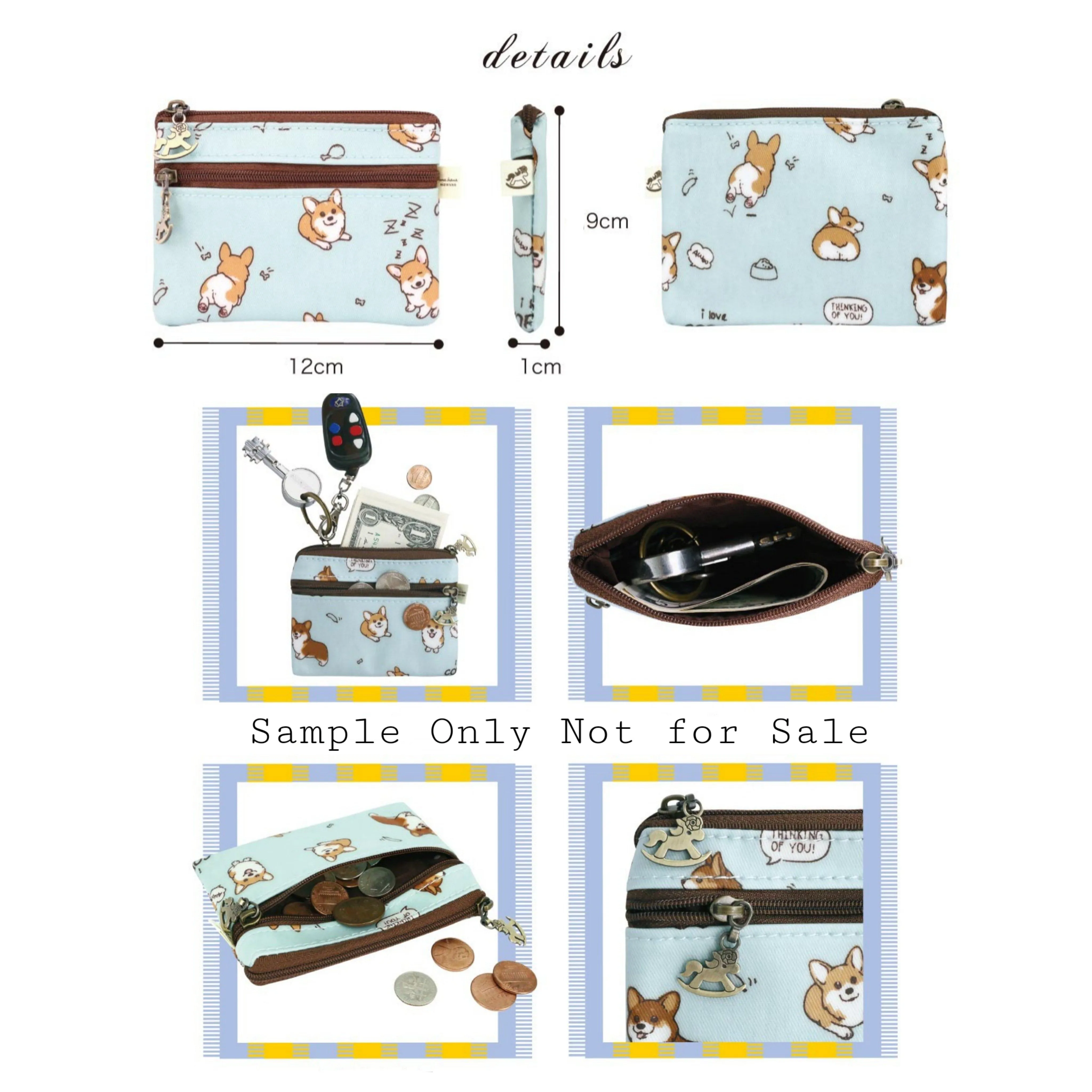 Pink Cat Yoga Keychain Coin Purse
