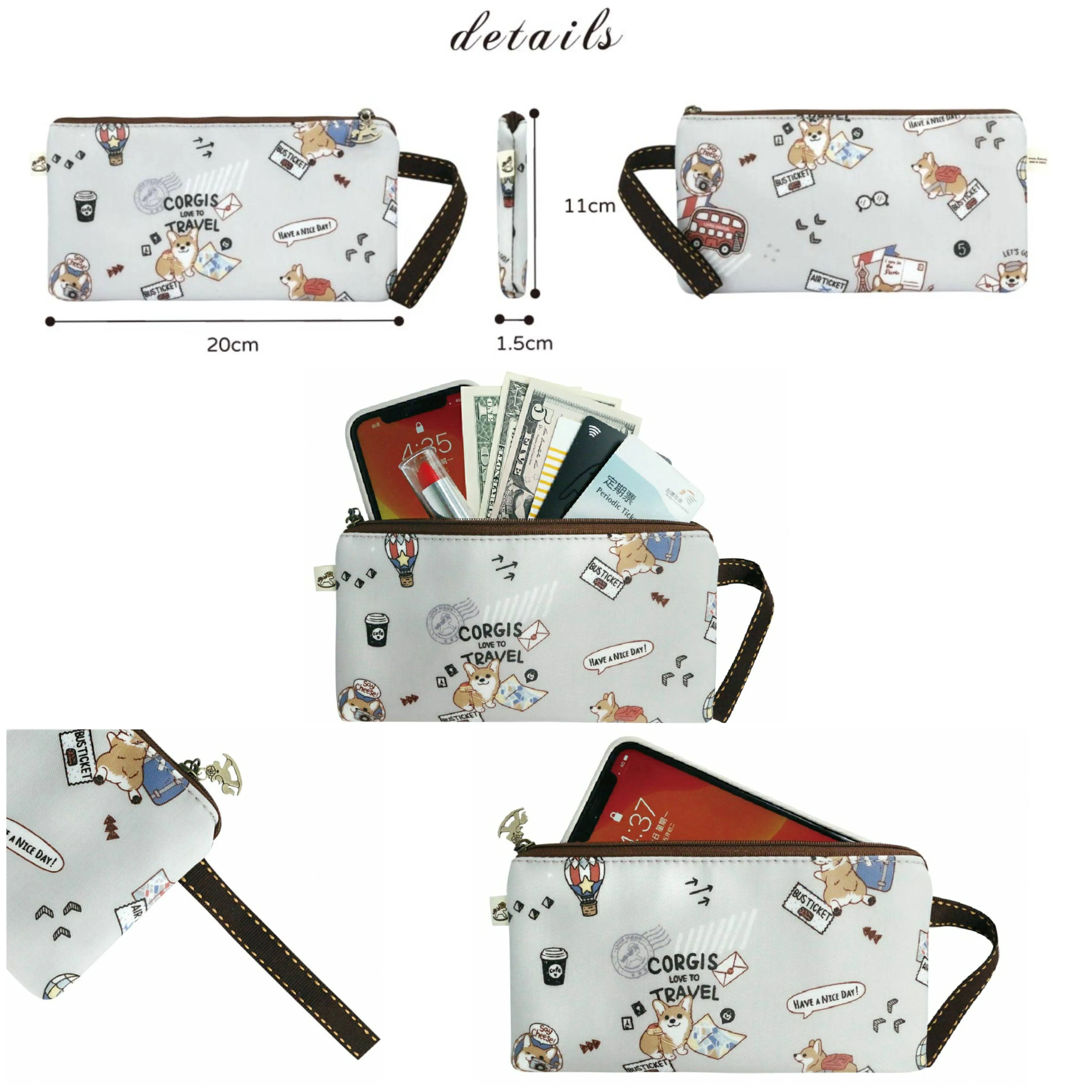 Pink Poodle in Paris Long Coin Purse