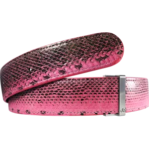 Pink Snakeskin Leather Belt