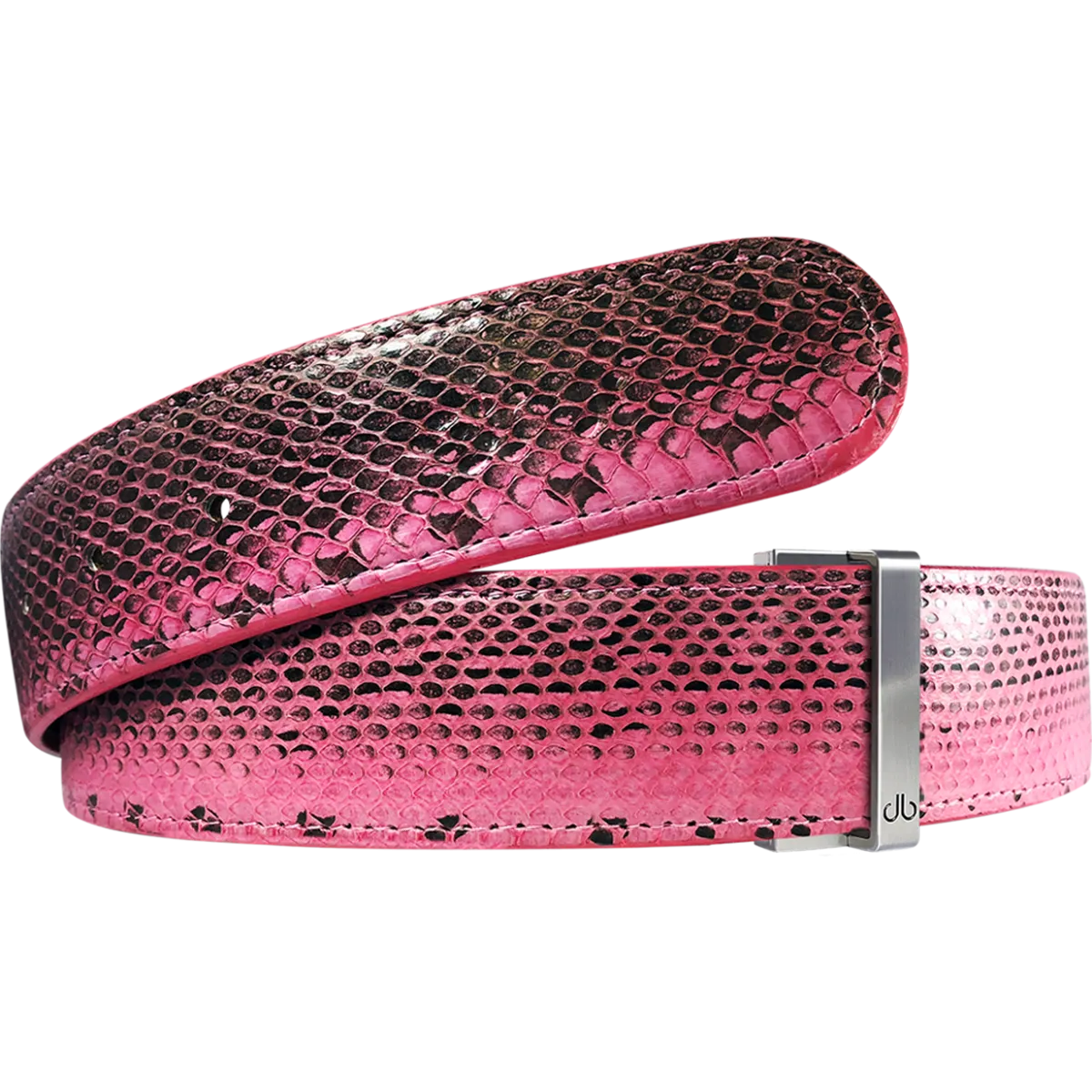 Pink Snakeskin Leather Belt