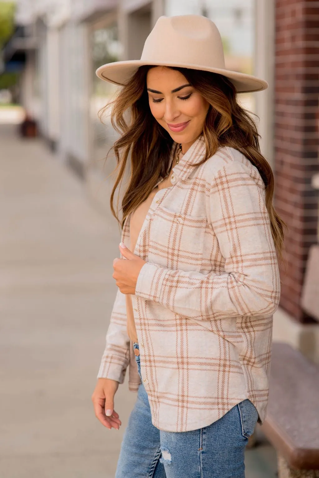 Plaid Marled Lightweight Shacket