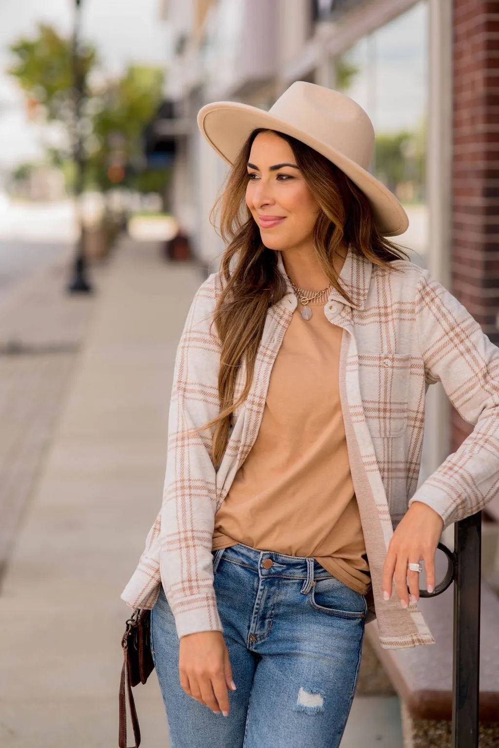 Plaid Marled Lightweight Shacket