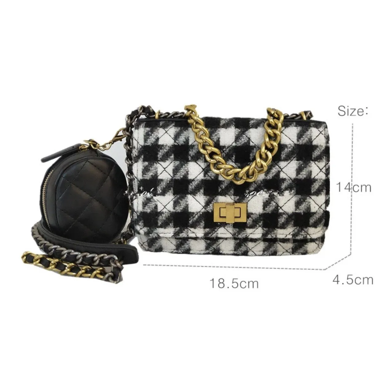 Pochette pied de poule con Borsellino