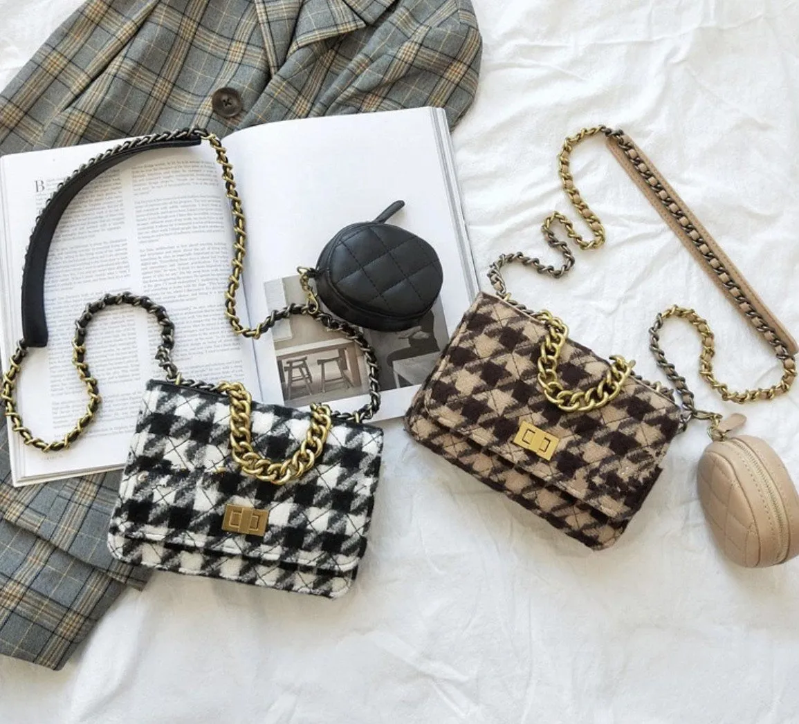 Pochette pied de poule con Borsellino