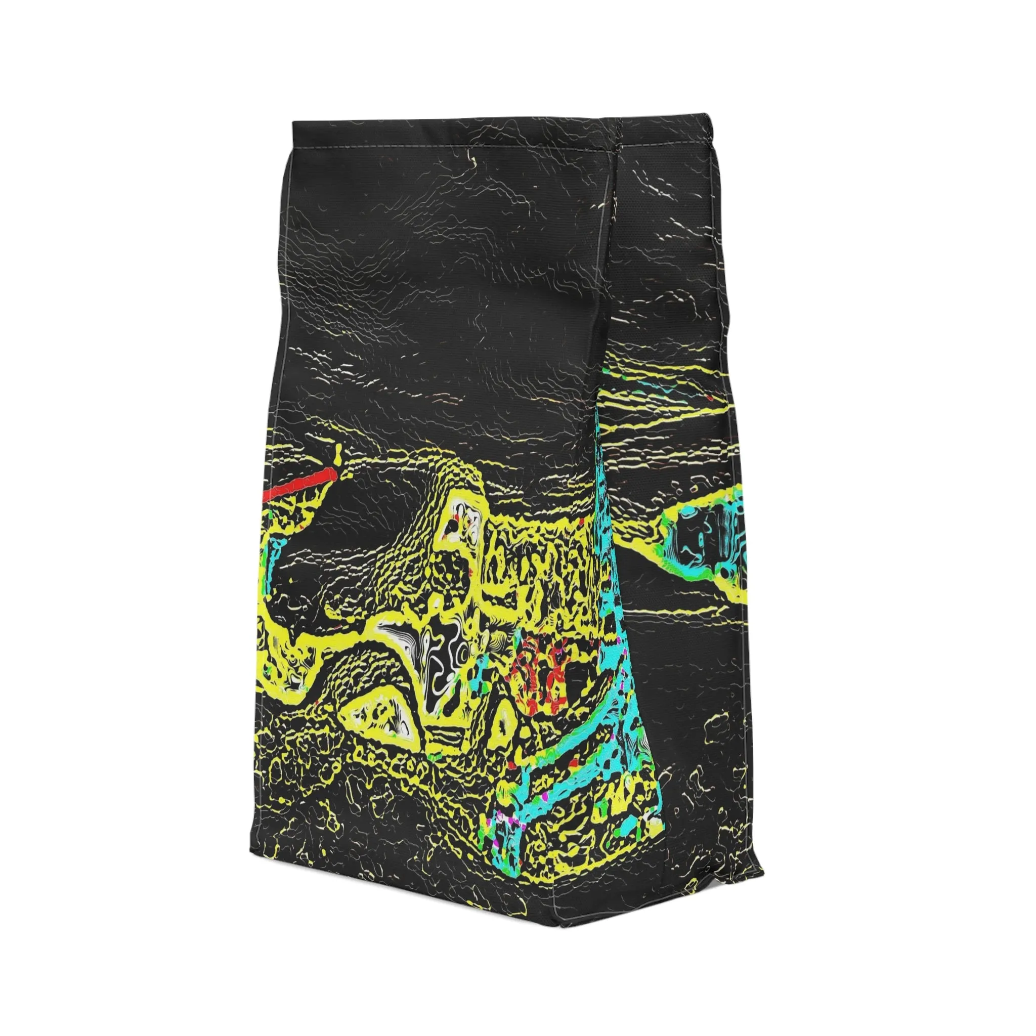Polyester Lunch Bag ... "Snow Vehicle In Snow Storm At-Rest" ... Circa 12Mar23 ... Central Idaho ... 18-Hours Rendering Time: Original Works ...