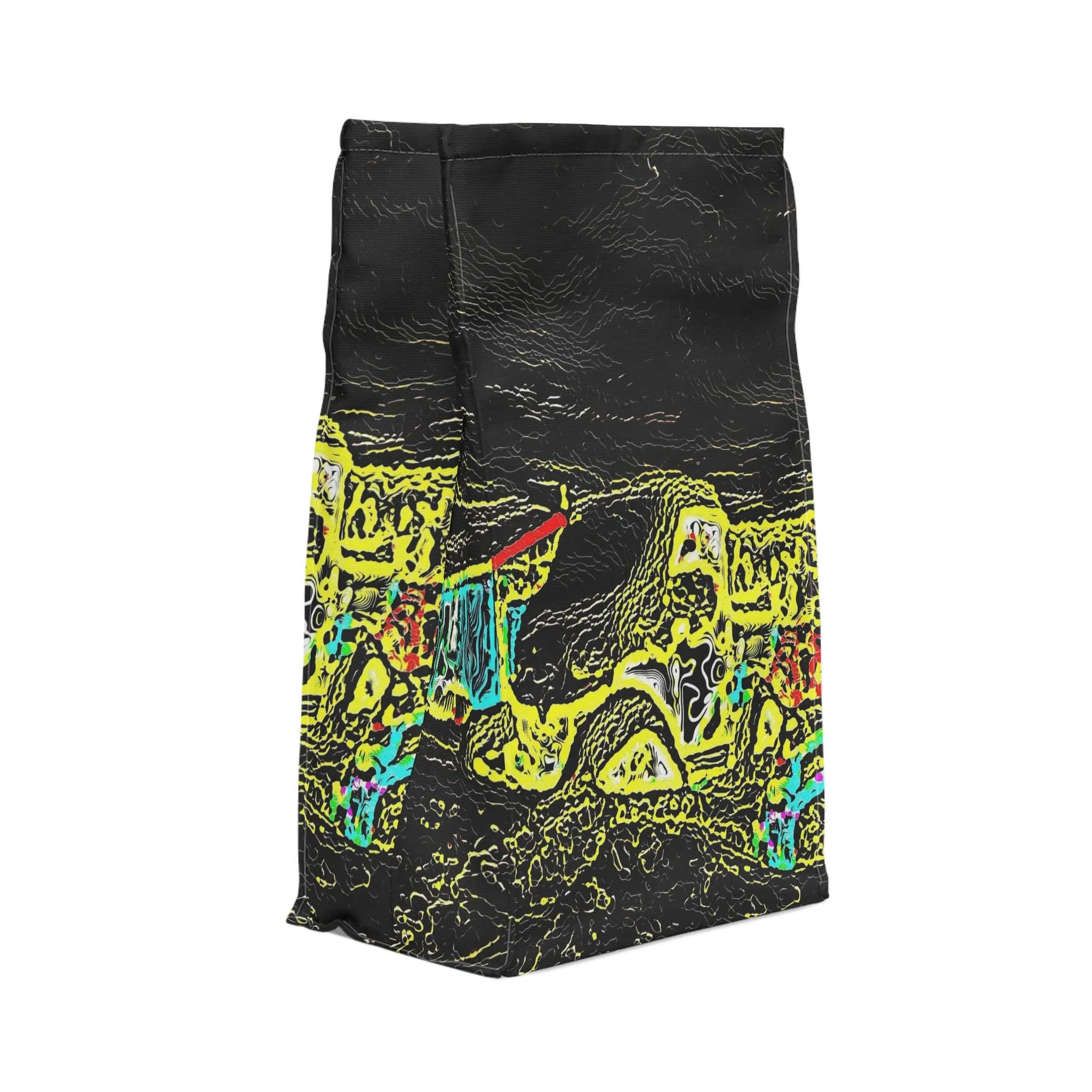 Polyester Lunch Bag ... "Snow Vehicle In Snow Storm At-Rest" ... Circa 12Mar23 ... Central Idaho ... 18-Hours Rendering Time: Original Works ...