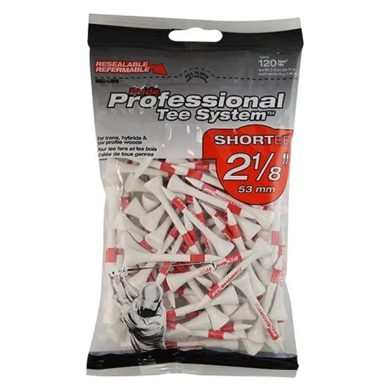 Pride Professional Tee System Golf Tees - Red 2 1/8" x 120 Tees
