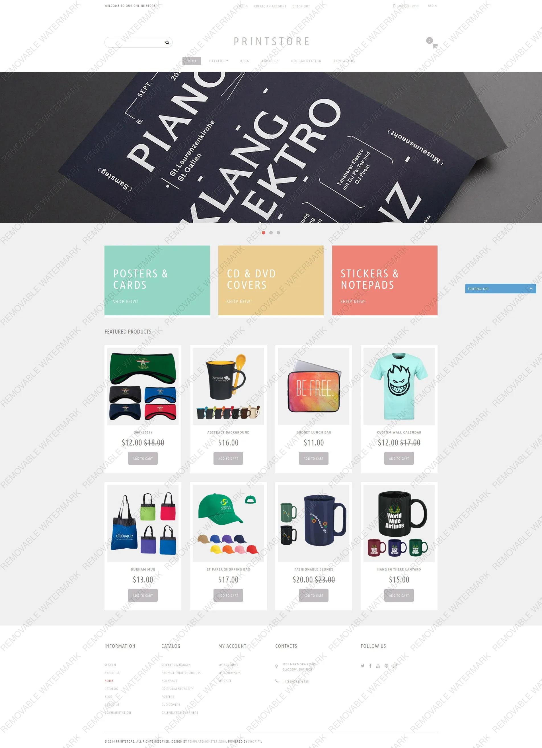 Print Shop Store Shopify Website Design