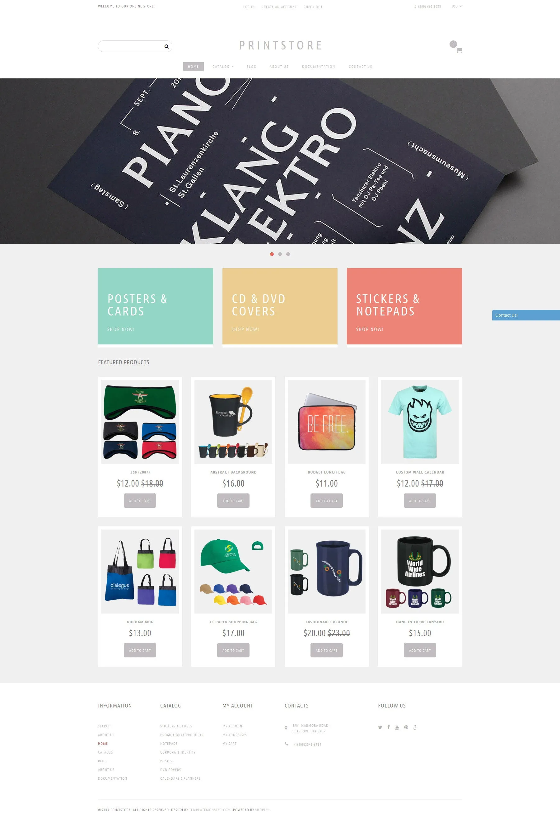 Print Shop Store Shopify Website Design