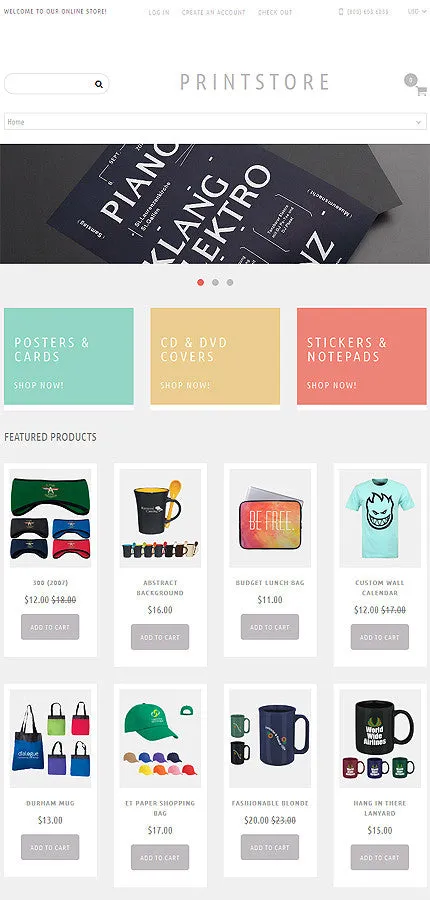 Print Shop Store Shopify Website Design