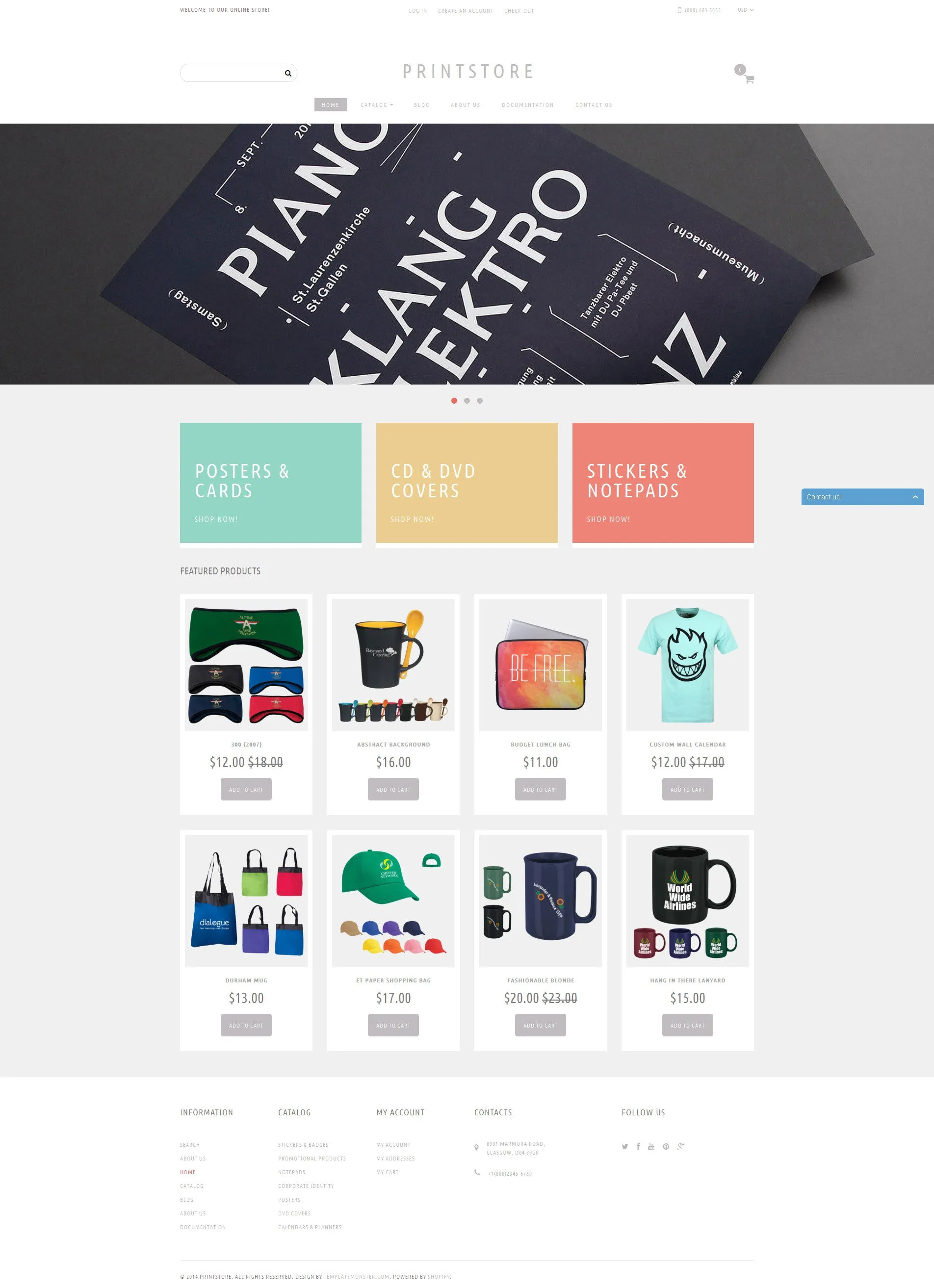 Print Shop Store Shopify Website Design